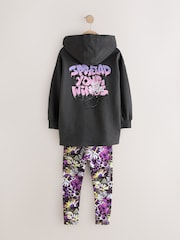 Grafitti Charcoal Grey Graphic Print Hoodie Leggings Set (3-16yrs) - Image 8 of 10