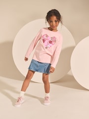 Pink Heart Long Sleeve Sequin Top (3-16yrs) - Image 2 of 8