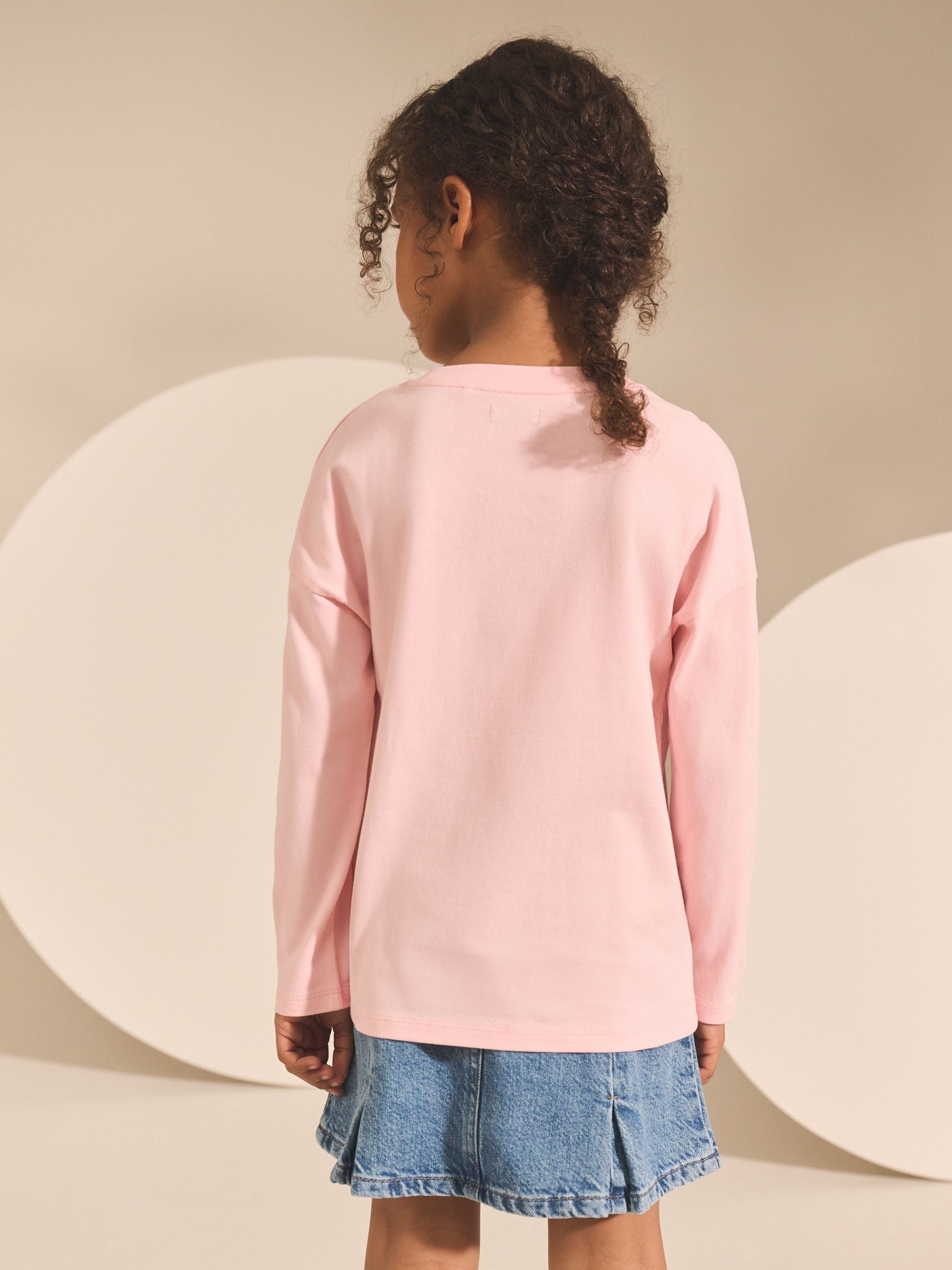 Buy Pink Heart Long Sleeve Sequin Top (3-16yrs) from the Next UK