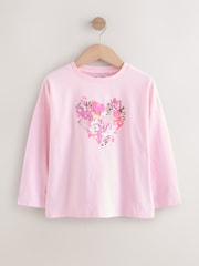Pink Heart Long Sleeve Sequin Top (3-16yrs) - Image 5 of 8