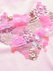 Pink Heart Long Sleeve Sequin Top (3-16yrs) - Image 7 of 8