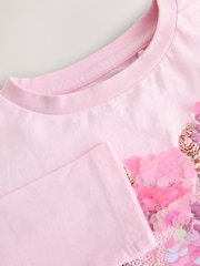 Pink Heart Long Sleeve Sequin Top (3-16yrs) - Image 8 of 8