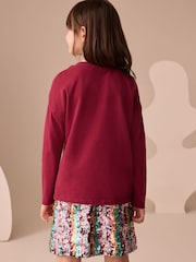 Burgundy Red Heart Long Sleeve Sequin Top (3-16yrs) - Image 2 of 8