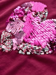 Burgundy Red Heart Long Sleeve Sequin Top (3-16yrs) - Image 7 of 8