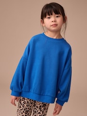 Blue Oversized Cosy Rib Sweatshirt (3-16yrs) - Image 1 of 7