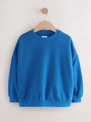Blue Oversized Cosy Rib Sweatshirt (3-16yrs) - Image 4 of 7
