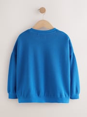 Blue Oversized Cosy Rib Sweatshirt (3-16yrs) - Image 5 of 7