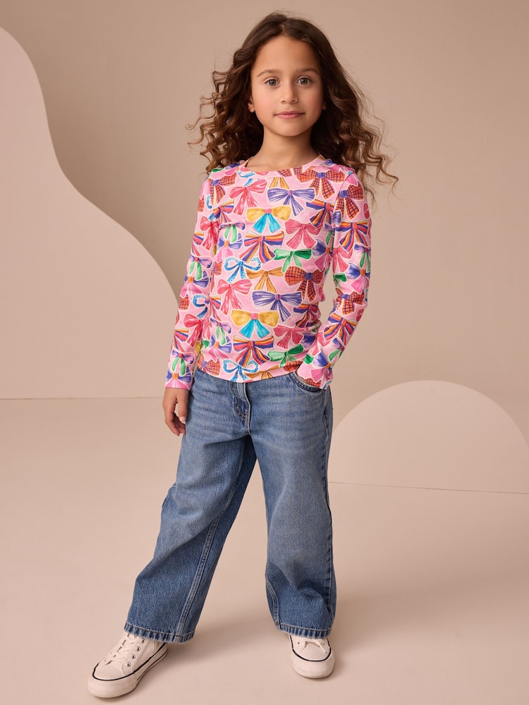 Pink Bows Long Sleeve Ribbed Top (3-16yrs) - Image 2 of 7