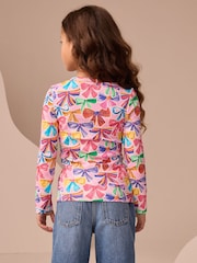 Pink Bows Long Sleeve Ribbed Top (3-16yrs) - Image 3 of 7