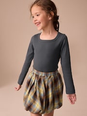 Charcoal Grey Long Sleeve Scoop Neck Rib T-Shirt (3-16yrs) - Image 1 of 1