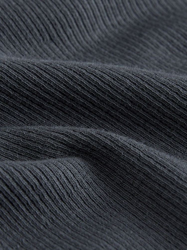 Charcoal Grey Long Sleeve Scoop Neck Rib T-Shirt (3-16yrs) - Image 7 of 7
