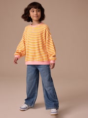 Orange/Pink Oversized Cosy Rib Sweatshirt (3-16yrs) - Image 2 of 9