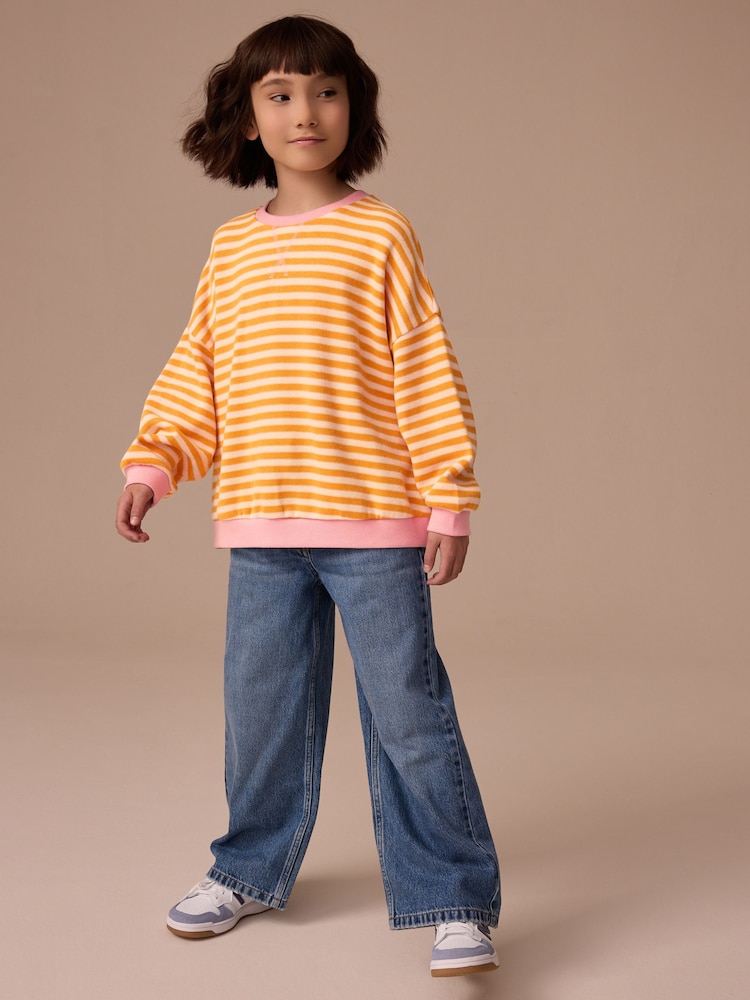 Orange/Pink Oversized Cosy Rib Sweatshirt (3-16yrs) - Image 2 of 9