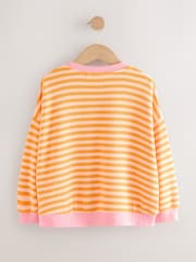 Orange/Pink Oversized Cosy Rib Sweatshirt (3-16yrs) - Image 6 of 9