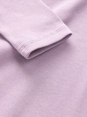 Lilac Purple Long Sleeve Scoop Neck Rib T-Shirt (3-16yrs) - Image 7 of 7