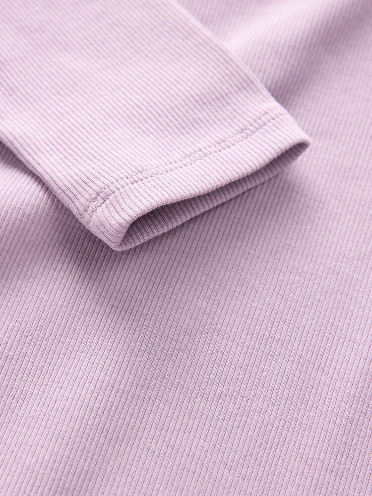 Lilac Purple Long Sleeve Scoop Neck Rib T-Shirt (3-16yrs) - Image 7 of 7