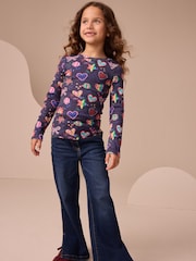 Navy Star Long Sleeve Ribbed Top (3-16yrs) - Image 2 of 7