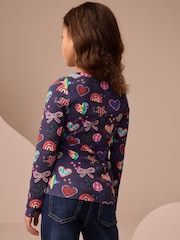 Navy Star Long Sleeve Ribbed Top (3-16yrs) - Image 3 of 7