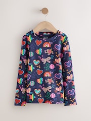 Navy Star Long Sleeve Ribbed Top (3-16yrs) - Image 4 of 7