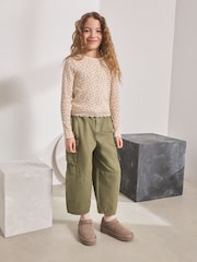 Gänseblümchenmuster, Pink - Langärmliges Rippentop mit Pointelle-Spitzenbesatz (3-16Jahre) - Bild 2 von 4