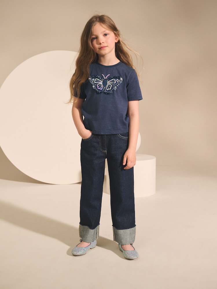 Azul - Sequin Butterfly Print T-Shirt (3-12yrs) - Imagen 2 de 8