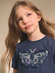 Azul - Sequin Butterfly Print T-Shirt (3-12yrs) - Imagen 4 de 8