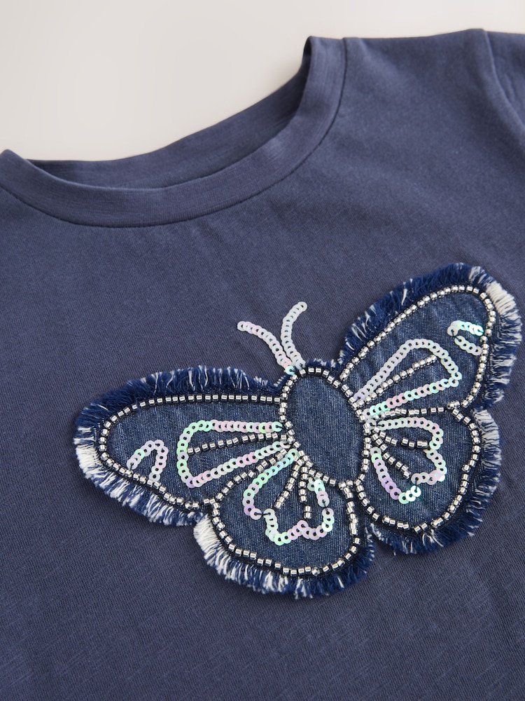 Azul - Sequin Butterfly Print T-Shirt (3-12yrs) - Imagen 8 de 8