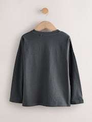 Charcoal Grey Heart Long Sleeve Sequin Top (3-16yrs) - Image 5 of 7