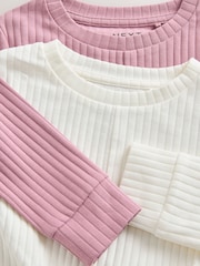 White/Pink Wrap Front Long Sleeve Tops 2 Pack (3-16yrs) - Image 6 of 9