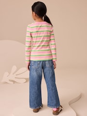 Pink/Orange Long Sleeve Ribbed T-Shirts 4 Pack (3-16yrs) - Image 3 of 11