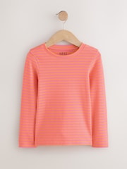 Pink/Orange Long Sleeve Ribbed T-Shirts 4 Pack (3-16yrs) - Image 6 of 11