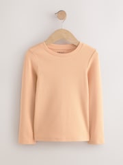Pink/Orange Long Sleeve Ribbed T-Shirts 4 Pack (3-16yrs) - Image 7 of 11
