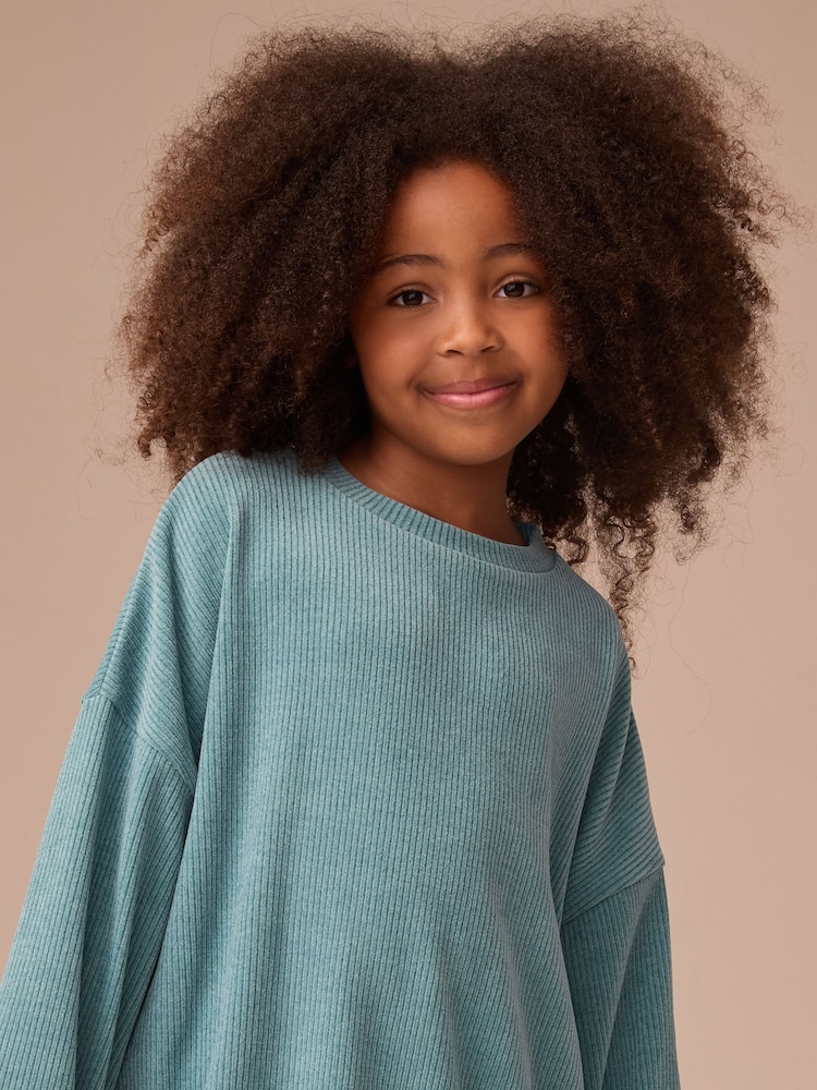Teal Blue Cord Long Sleeve Set (3-16yrs) - Image 3 of 3