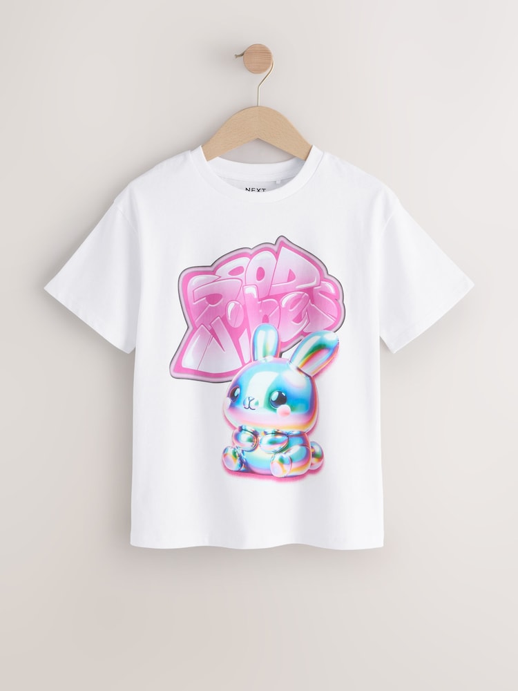 White Character Oversized Graphic Print T-Shirt (3-16yrs) - Image 1 of 4 White Character Oversized Graphic Print T-Shirt (3-16yrs) - Image 1 of 4