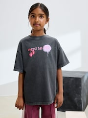 Charcoal Graffiti Oversized Graphic Print T-Shirt (3-16yrs) - Image 4 of 8