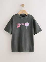 Charcoal Graffiti Oversized Graphic Print T-Shirt (3-16yrs) - Image 5 of 8