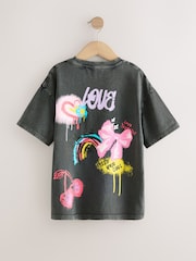 Charcoal Graffiti Oversized Graphic Print T-Shirt (3-16yrs) - Image 6 of 8