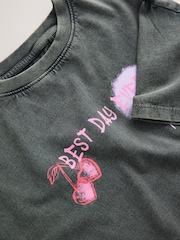 Charcoal Graffiti Oversized Graphic Print T-Shirt (3-16yrs) - Image 7 of 8