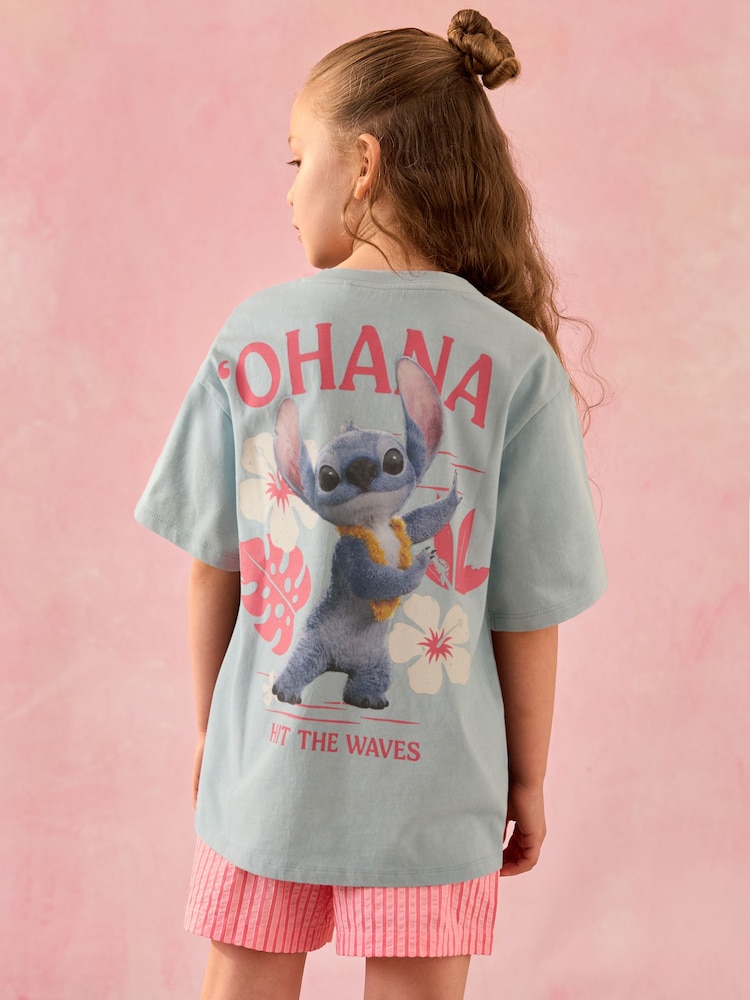 Light Blue Oversized 100% Cotton Disney Lilo and Stitch License T-Shirt (3-16yrs) - Image 2 of 4 Light Blue Oversized 100% Cotton Disney Lilo and Stitch License T-Shirt (3-16yrs) - Image 2 of 4