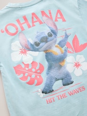 Light Blue Oversized 100% Cotton Disney Lilo and Stitch License T-Shirt (3-16yrs) - Image 4 of 4
