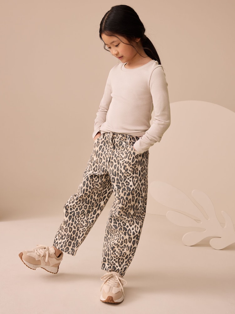 Neutral Long Sleeve Ribbed Top (3-16yrs) - Image 2 of 3