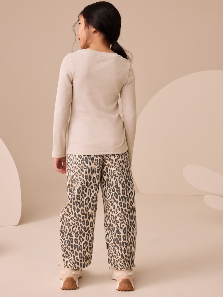Neutral Long Sleeve Ribbed Top (3-16yrs) - Image 3 of 3