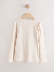 لون محايد - Long Sleeve Ribbed Top (3-16yrs) - صورة 5 من 7