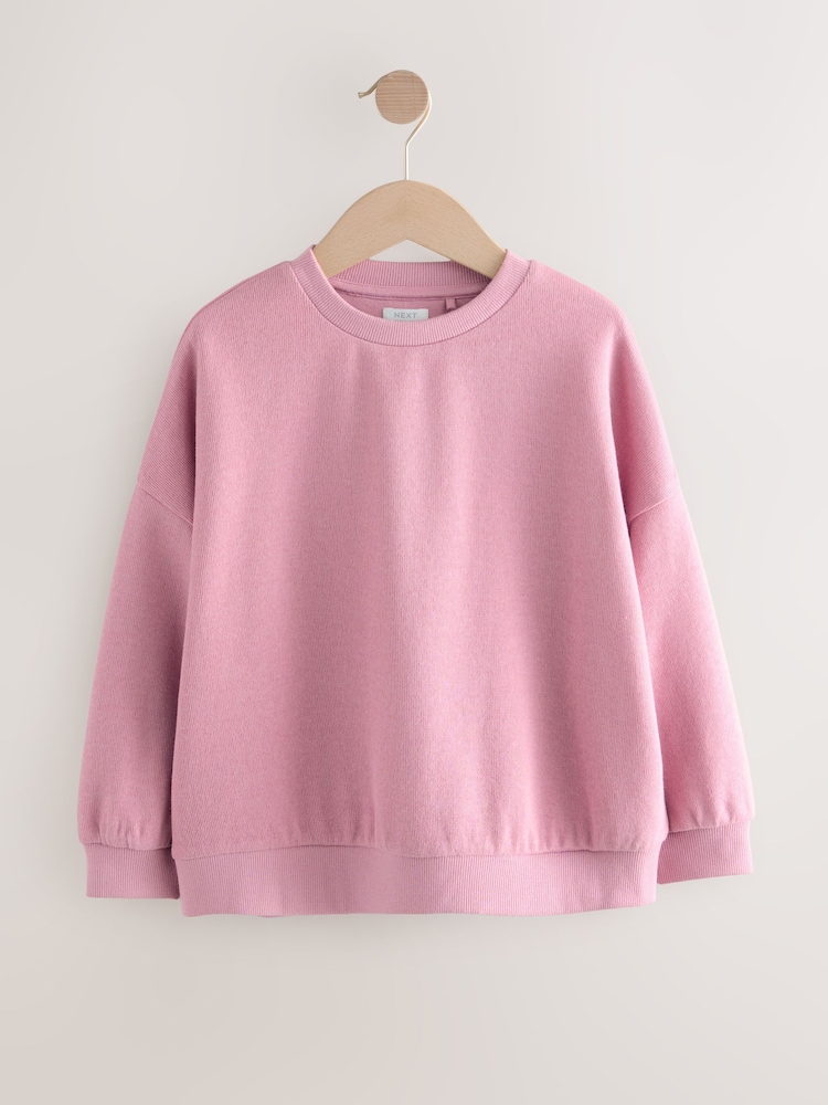 Pink - Gemütliches, geripptes Oversize-Sweatshirt (3 – 16 Jahre) - Bild 1 von 4