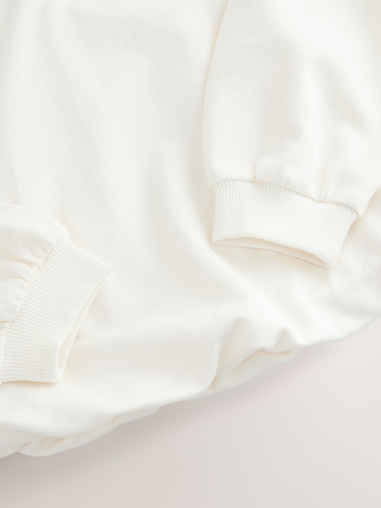 White Boxy Bubble Hem Sweatshirt (3-16yrs) - Image 4 of 4