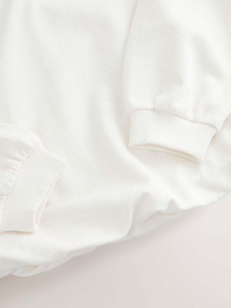 White Boxy Bubble Hem Sweatshirt (3-16yrs) - Image 7 of 7