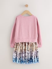 Pink Long Sleeve Sequin Skirt Dress (3-12yrs) - Image 6 of 8
