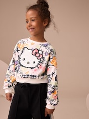White Graffiti Hello Kitty License Long Sleeve Top (3-16yrs) - Image 1 of 8