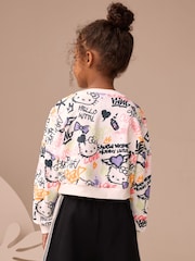 White Graffiti Hello Kitty License Long Sleeve Top (3-16yrs) - Image 3 of 8