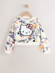White Graffiti Hello Kitty License Long Sleeve Top (3-16yrs) - Image 5 of 8
